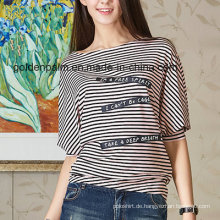 Damenmode Streifen Custom Design T-Shirt mit Navy Style